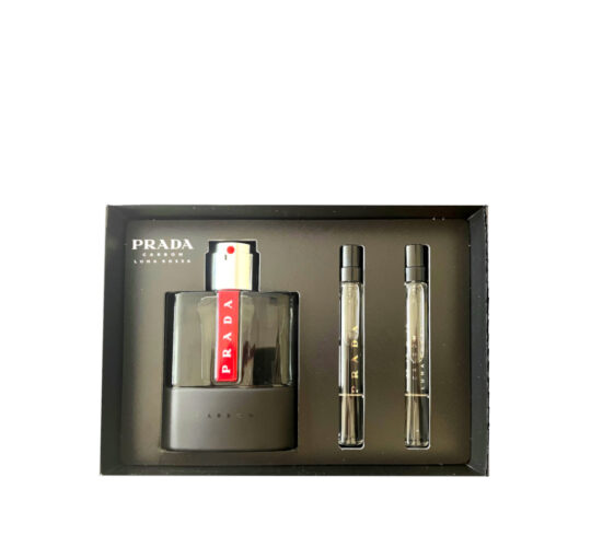PRADA SET Luna Rossa Carbon Eau de Toilette Vapo 100ml + 2 Mini EdT 10ml