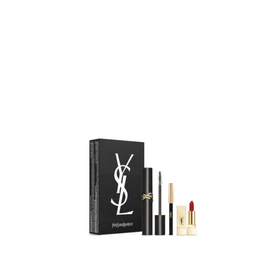 YVES SAINT LAURENT SET Mascara Lash Clash 9ml + Mini Rouge Pur Couture 01 + Mini Dessin Du Regard Waterproof 01
