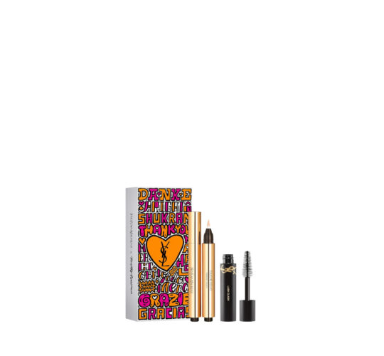 YVES SAINT LAURENT SET Touche Eclat 02 Ivoire Lumiere + Mini Lash Clash 01